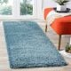 Blue Modern Shaggy Hall Mat